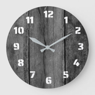 Enkel Rustic Black Distress Wood Farmhouse Stor Klocka