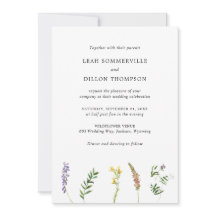 Enkel Rustic Blommigt Wildblomma Elegant bröllop