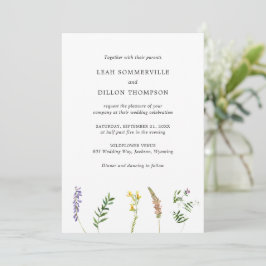 Enkel Rustic Blommigt Wildblomma Elegant bröllop Inbjudningar