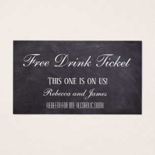 Enkel Rustic Chalkboard Bröllop Free Drink Biljett