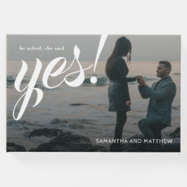 Enkel Rustic Chic Hon sa ja-Förlovningsfest Gästböcker