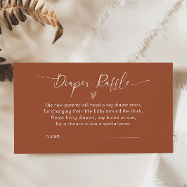 Enkel Rustic Diaper Raffle Biljett