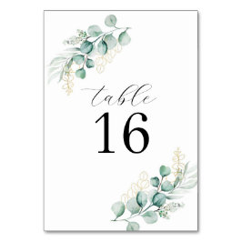 Enkel Rustic Eucalyptus Greenery Bröllop Bordsnummer