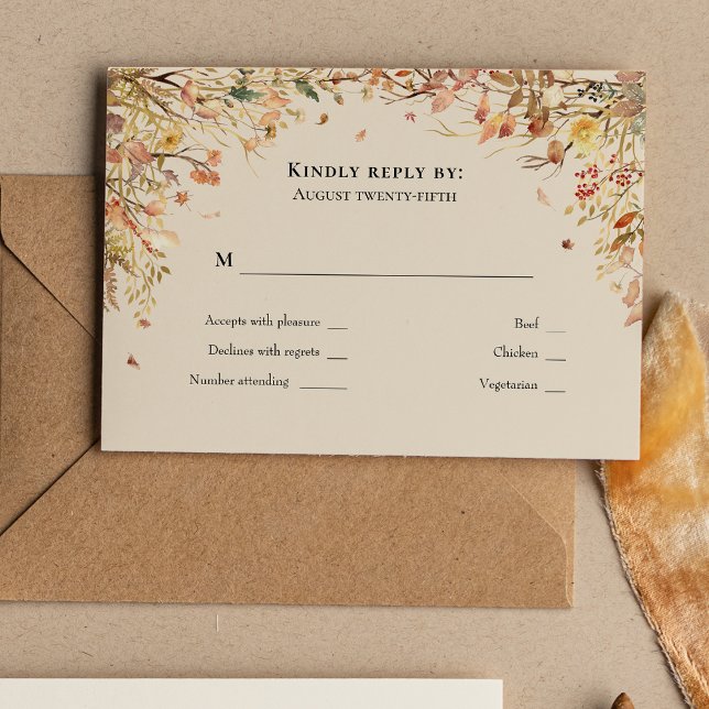 Enkel Rustic Fall Beige Bröllop Monogram OSA (Skapare uppladdad)