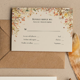 Enkel Rustic Fall Beige Bröllop Monogram OSA Kort