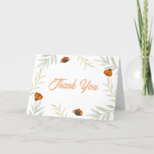 Enkel Rustic Fall Ladybug Greenery Baby Shower Tack Kort
