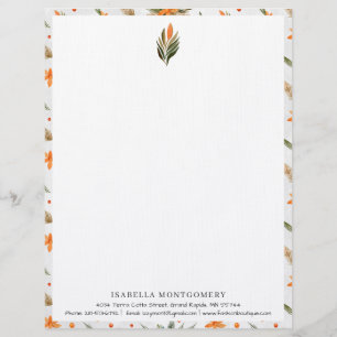 Enkel Rustic Greenery-Blommigt Monogram Brevhuvud