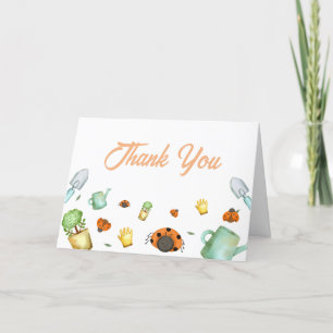 Enkel Rustic Greenery Ladybug Garden Baby Shower Tack Kort
