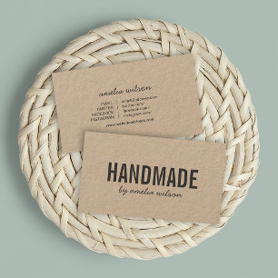 Enkel Rustic Handmade Social Media Kraft Visitkort