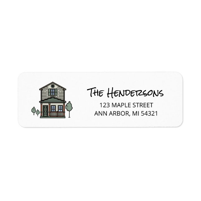 Enkel Rustic House-Returadress Returadress Etikett (Framsidan)