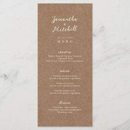Enkel Rustic Kraft Brown Menu Meny