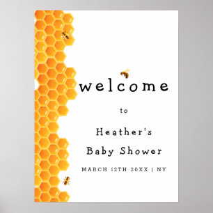 Enkel Rustic Mamma till Bee Baby Shower Välkommen Poster