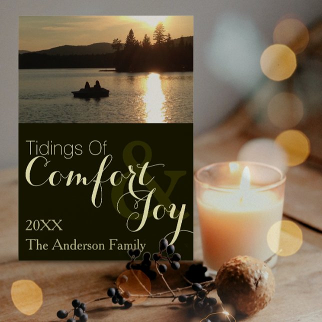 Enkel Rustic Sjö Helgdag eller julfoto Julkort (Skapare uppladdad)