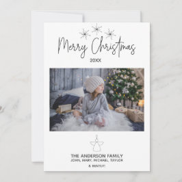 Enkel Rustic Star Angel Photo God jul Julkort