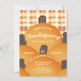 Enkel Rustic Thanksgiving Breakfast Inbjudan