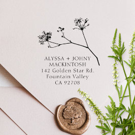 Enkel Rustic Wildblomma Bröllop Returadress Stämpel