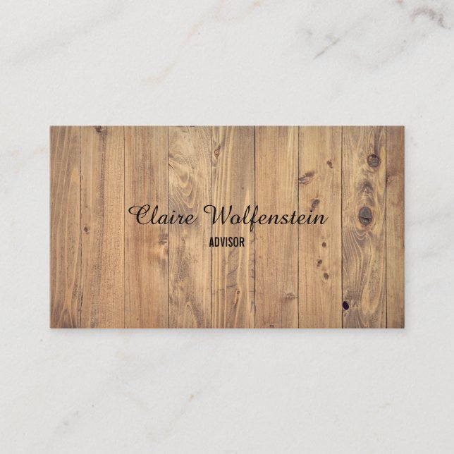 Enkel Rustic Wood Effect Visitkort (Framsida)