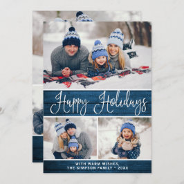 Enkel Rustik 6 PHOTO-jul Hälsning Julkort