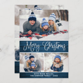 Enkel Rustik 6 PHOTO-jul Hälsning Julkort