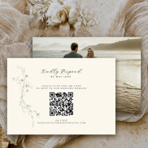 Enkel Rustik Blommig Minimalistisk QR-kod Foto