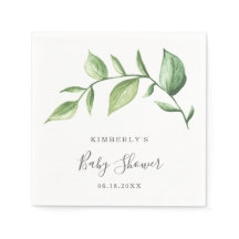 Enkel Rustik Elegant Greenery Baby Shower