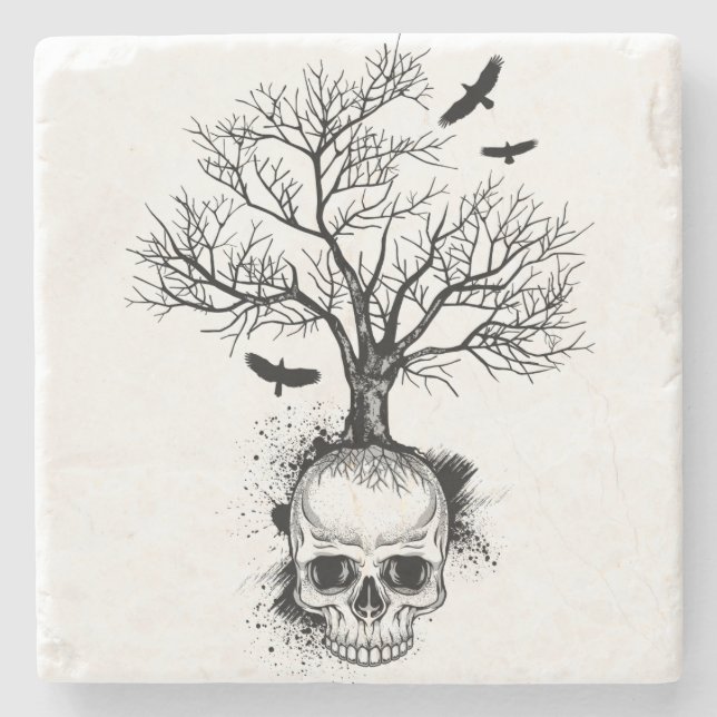 Enkel ryttarelogotypkustfartyg underlägg sten (Framsidan)