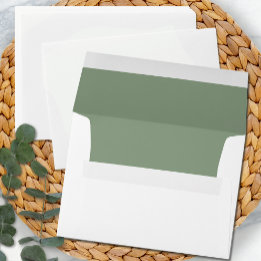 Enkel Sage Greem Vit Bröllop Modern Minimalistisk