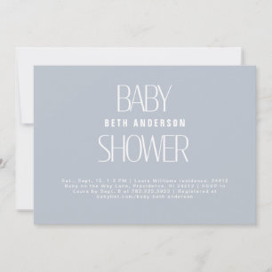 Enkel Sak Dusty Blue Baby Shower Inbjudningar