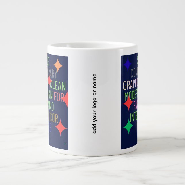 Enkel samtida grafik jumbo mugg (Framsidan)