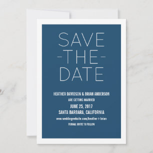 Enkel Save the Date-inbjudan, blå Spara Datumet