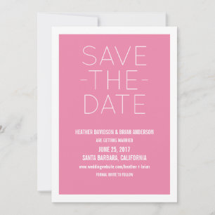 Enkel Save the Date-inbjudan, rosa Inbjudningar