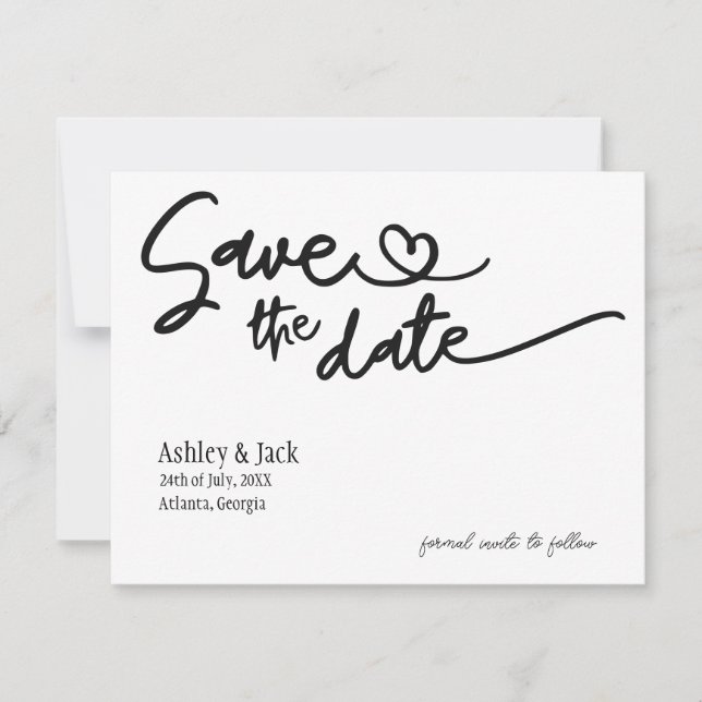 Enkel Save the Date-kort Spara Datumet (Framsida)
