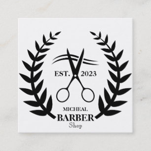 Enkel sax Barber Fyrkantigt Visitkort