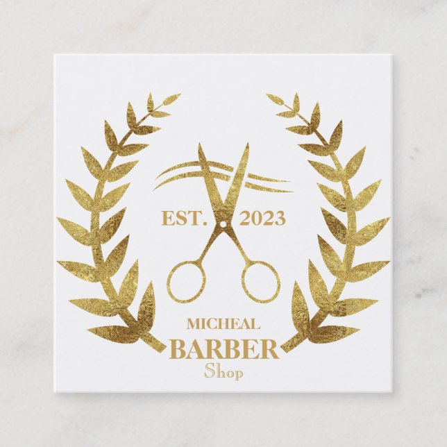 Enkel sax Barber Fyrkantigt Visitkort (Framsida)