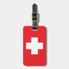 Enkel schweizisk flagga röd bagagebricka