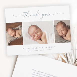 Enkel script fotokollage Baby Tack Kort