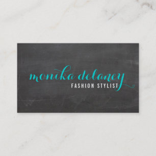 ENKEL SCRIPT snyggt trendig chalkboard turkos Visitkort
