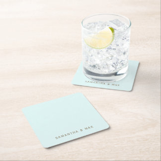 Enkel Seafoam Personlig Modern Bröllopsfest Underlägg Papper Kvadrat
