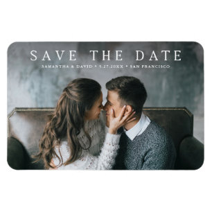 Enkel serif Elegant Klassiskt foto Spara datum Magnet