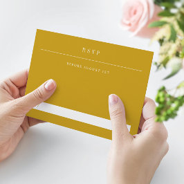 Enkel seriös modern typografi Bröllop Gult Guld OSA Kort