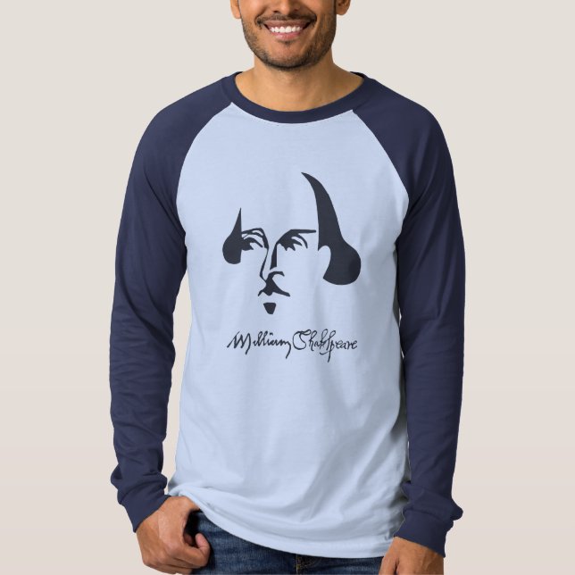 Enkel Shakespeare med Namnteckning Tröja (Framsida)