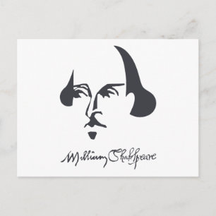 Enkel Shakespeare med Namnteckning Vykort
