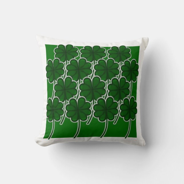 Enkel Shamrock-mönster för Saint Patricks Day Kudde (Framsida)