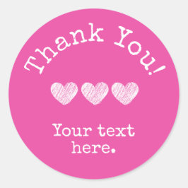 Enkel Shock rosa lägger till Tacken Text och Heart Runt Klistermärke