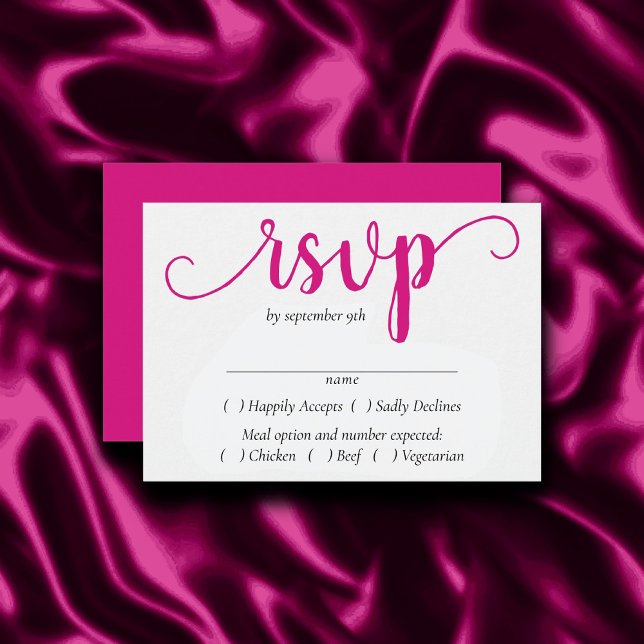 Enkel Shock rosa | Magenta Flourish Entree OSA Kort (Skapare uppladdad)