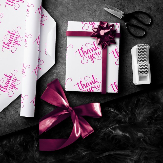 Enkel Shock rosa | Magenta Heart Tack Presentpapper (Skapare uppladdad)