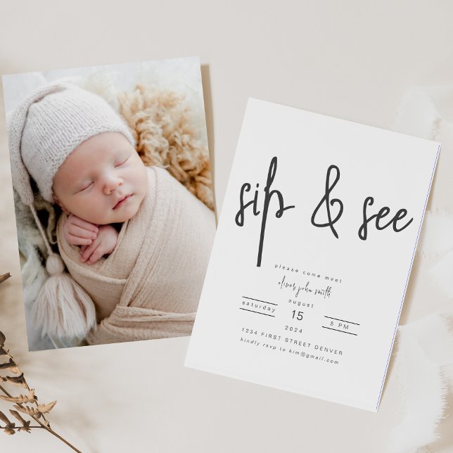 Enkel sida och se inbjudan till babyvisningsprogra (Skapare uppladdad)