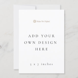 ENKEL SIDIG 5 x 7 tum Inbjudningskort Porträtt
