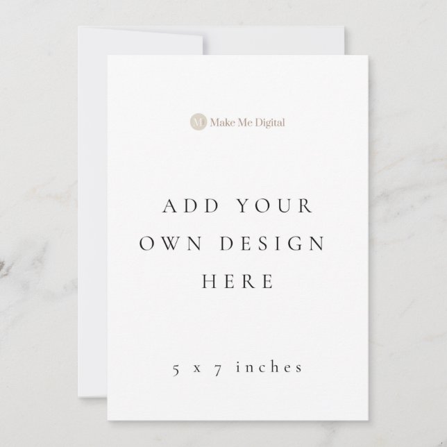 ENKEL SIDIG 5 x 7 tum Invitationskort Porträtt Inbjudningar (Framsida)