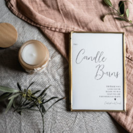 Enkel signatur för ljus bränner minnesmärket Bröll Poster